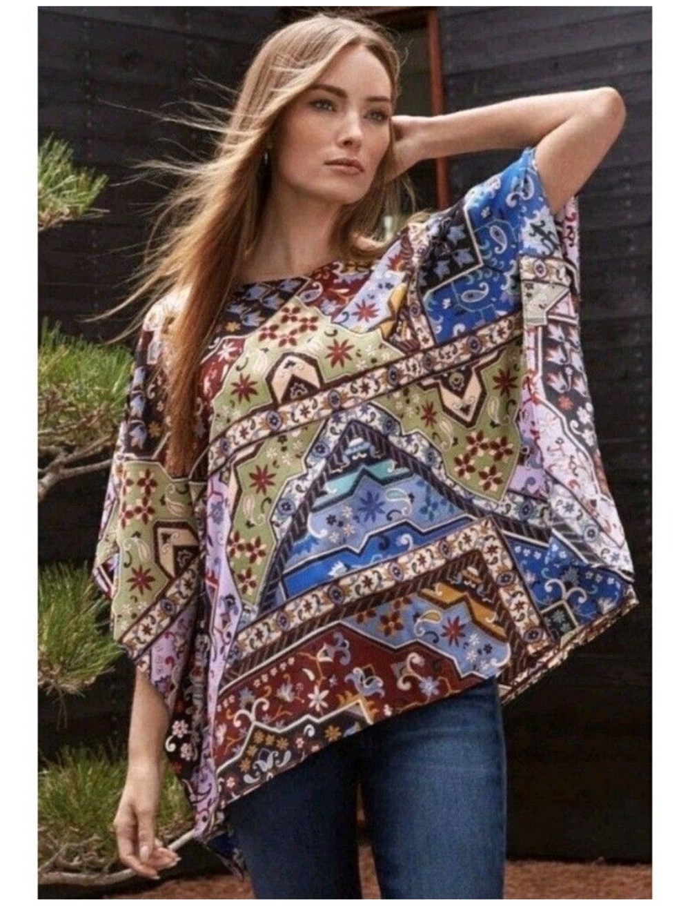 Johnny Was Women's Miklos Easy Silk Top